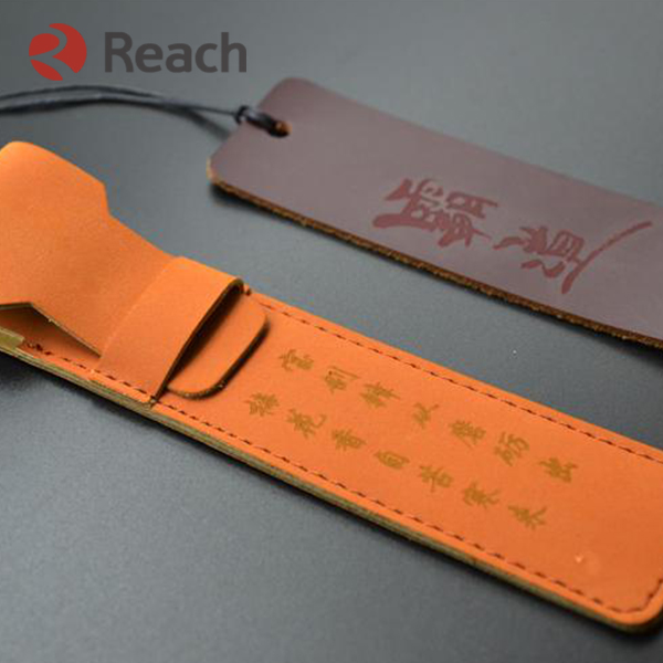 Laser engraving of tag leather buckle